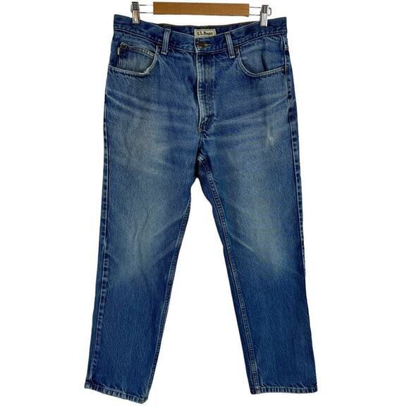 LL Bean 220626 Mens Straight Jeans Classic Fit Blue Denim 100% Cotton 34 x 29 - Picture 2 of 16